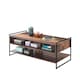 image 3 of Abbey Coffee Table with 3 Drawers Rustic Industrial Oak Effect Living Room