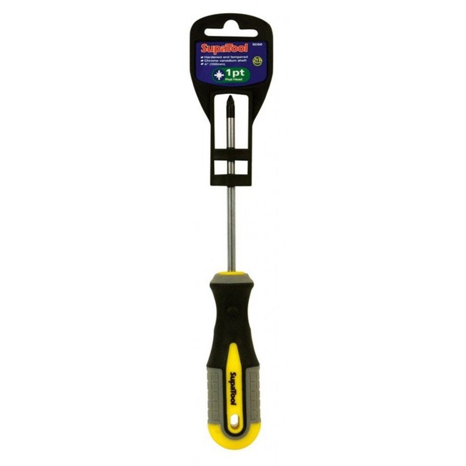 SupaTool Pozi Head Screwdriver - Black/Yellow - 200mm