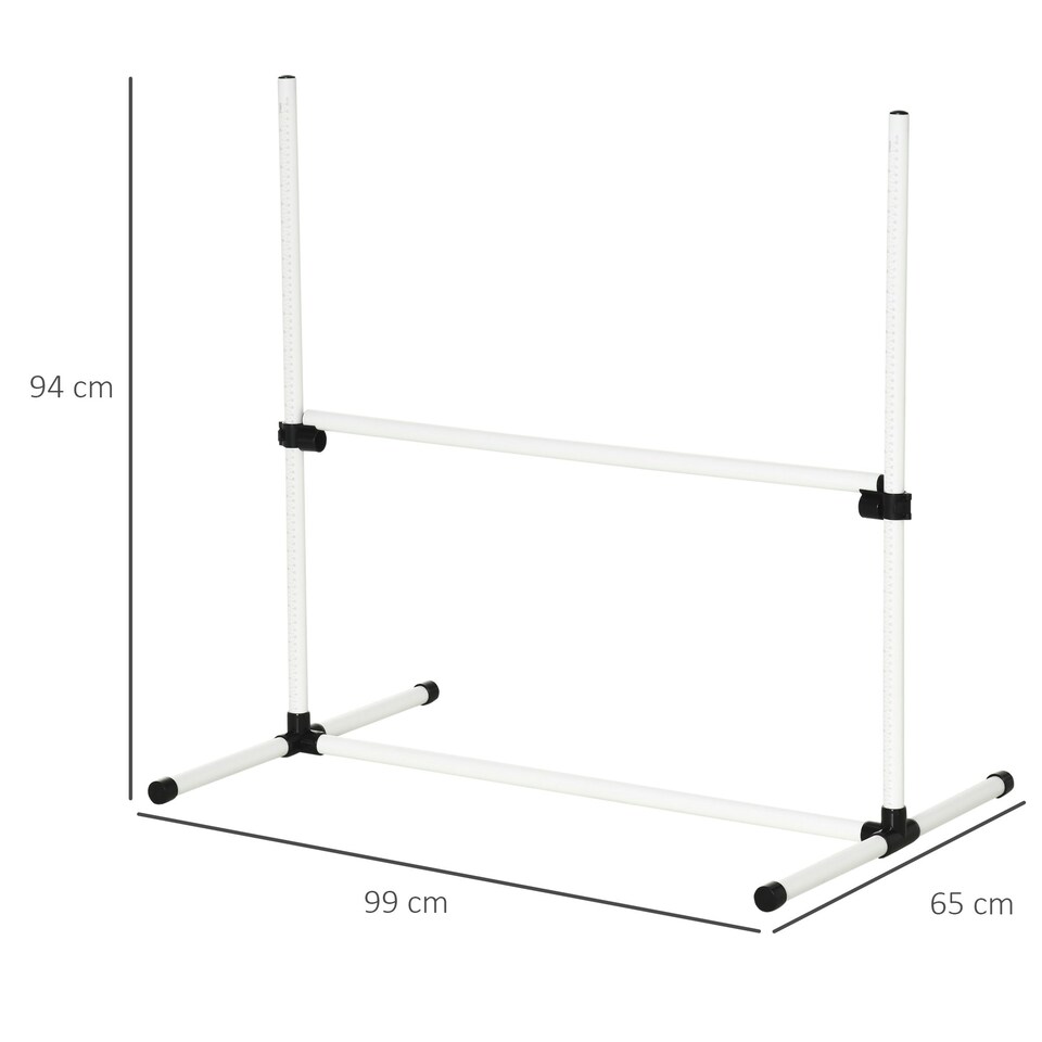 image 1 of PawHut 4 Pieces Dog Agility Training Equipment with Carrying Bag, White