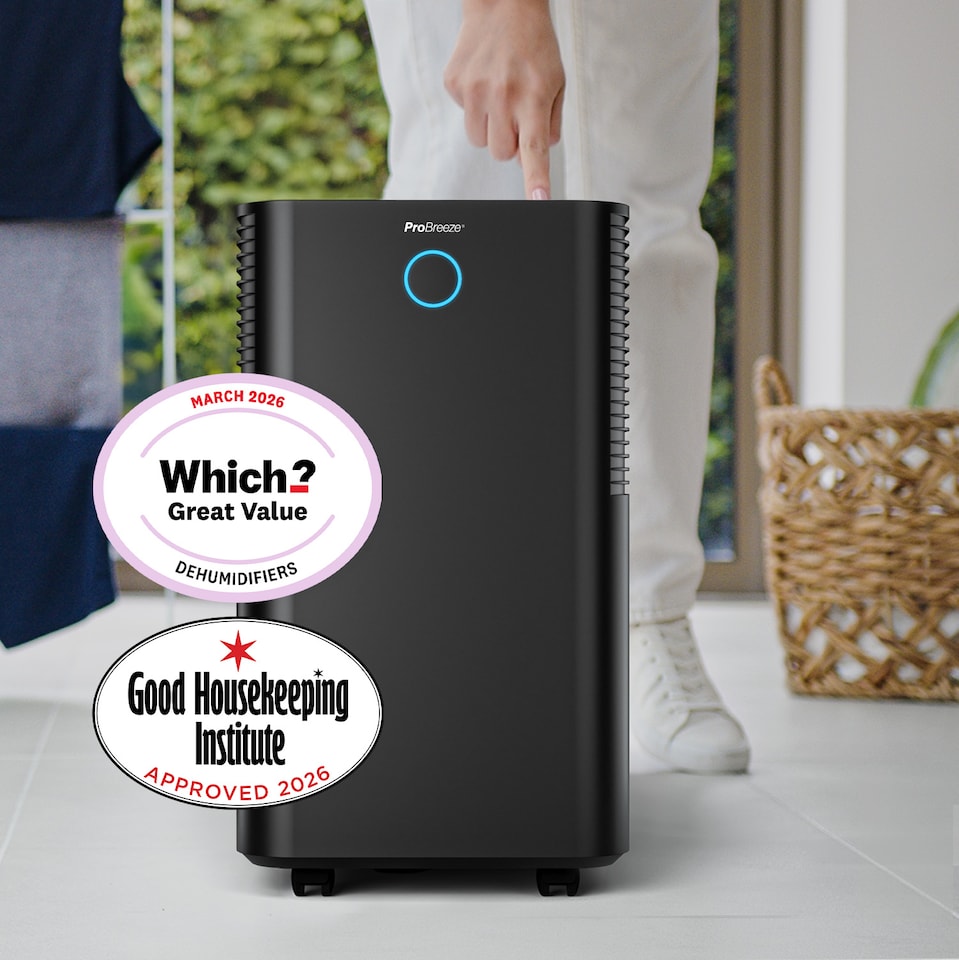 image 1 of Pro Breeze OmniDry 12L Quiet Dehumidifier with Max Extraction - Black