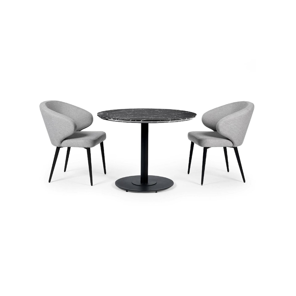 image 1 of Luca 80cm Round Dining Table Black