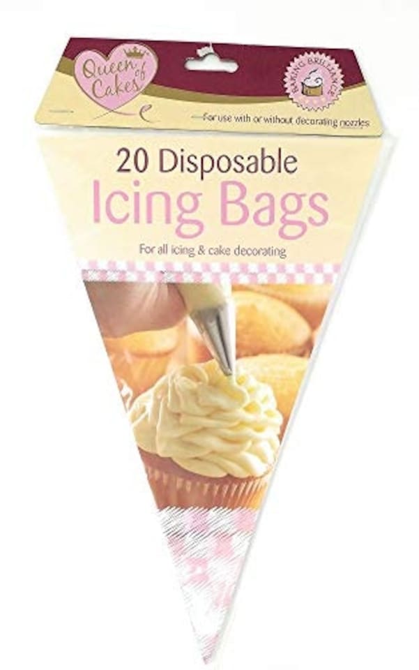 image 1 of 20 x Queen Of Cakes Disposable Piping Icing Bags For All Icing and Cake Decorating Use With Or Without Decorating Nozzles