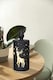 image 2 of 17cm Christmas Decorated Vase Candle Led Black Glass Candle / Stag