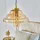 image 1 of ValueLights Antique Brass Pendant Ceiling Light with Rippled Amber Glass Shade