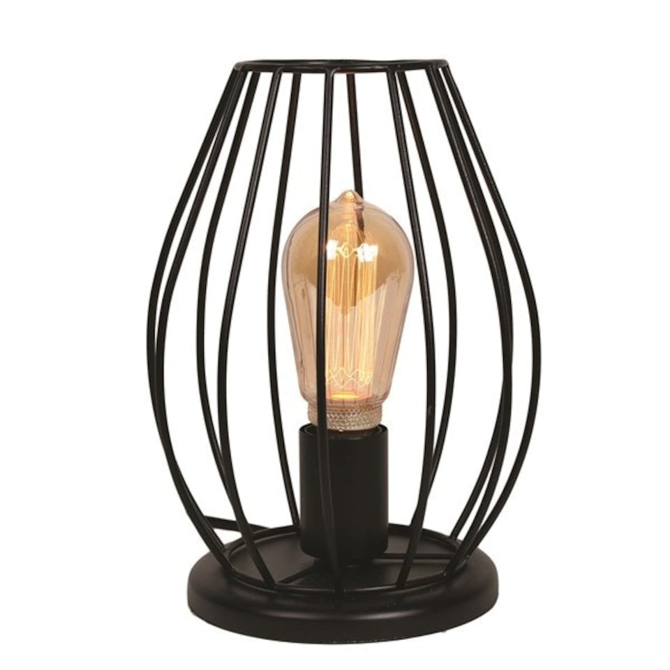 image 1 of Straits Bird Cage Frame Table Lamp | Black