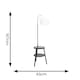 image 3 of ValueLights Crowther Dark Wood Side Table Shelved Tripod Floor Lamp with Fabric Shade