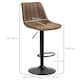 image 7 of HOMCOM Set Of 2 Microfibre Retro Tub Bar Stools Metal Frame Footrest Seat Brown