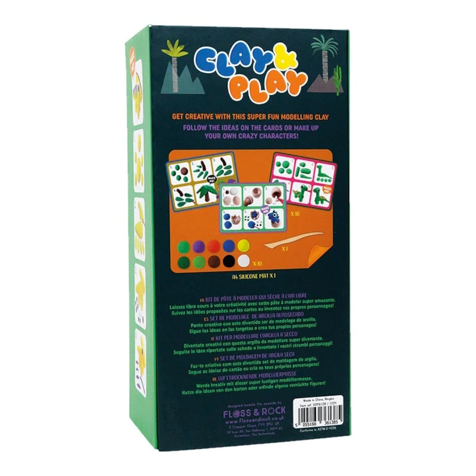image 1 of Floss & Rock Clay & Play Modelling Kit - Dinosaur