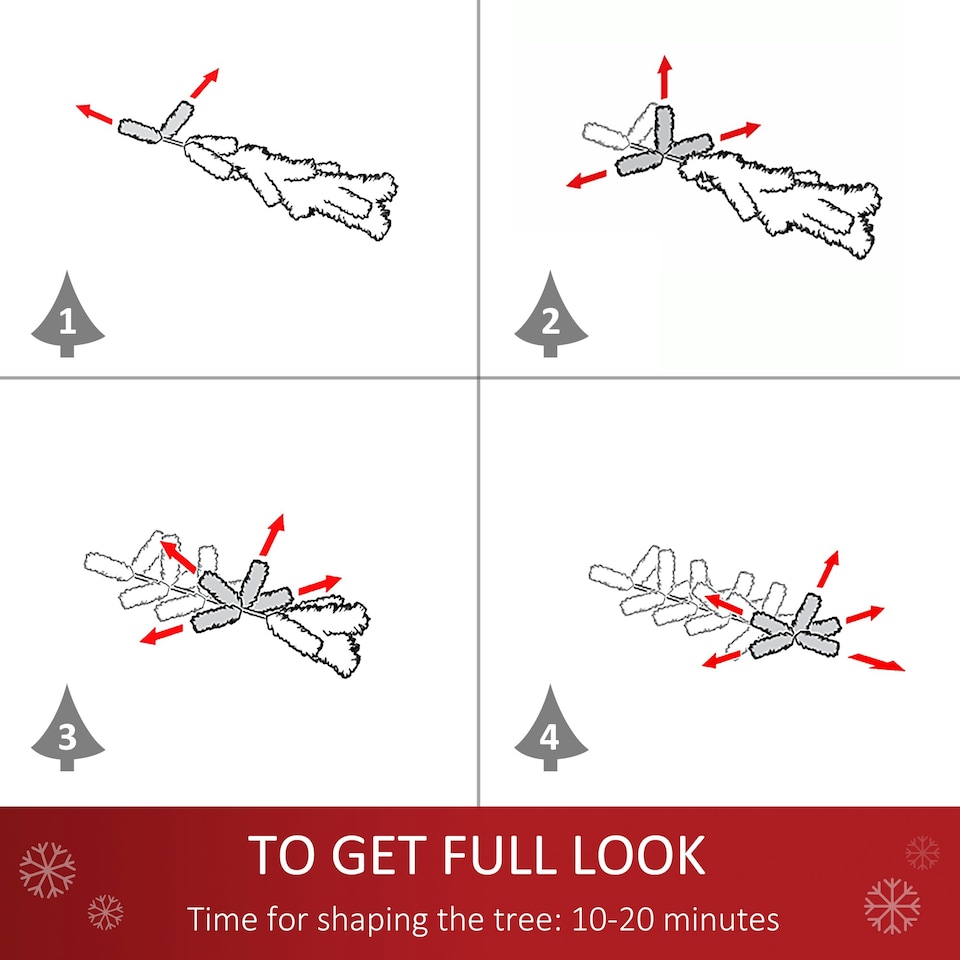 image 1 of HOMCOM 2FT Pre-Lit Artificial Fibre Optic Christmas Xmas Tree Lights Decoration