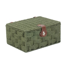 Medium Forest Green Woven Paper Rope Hamper | Green | Green