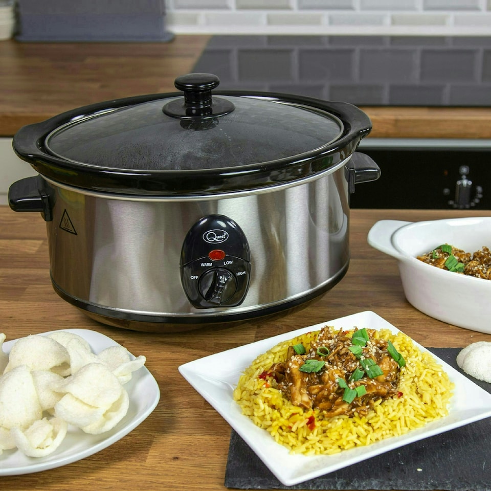image 1 of Quest Stainless Steel 3.5L Slow Cooker