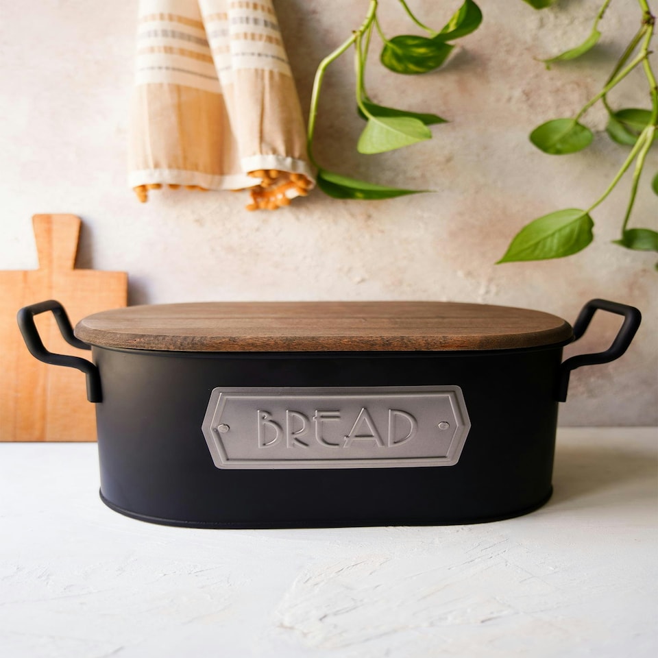 image 1 of Black Bread Bin
