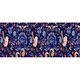 image 3 of Vivid Floral Midnight Blue Satin Fabric 12" Drum Lamp Shade with Bird Decoration