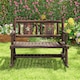 image 4 of COSTWAY Patio Rocking Bench Double Rocker Loveseat Brown
