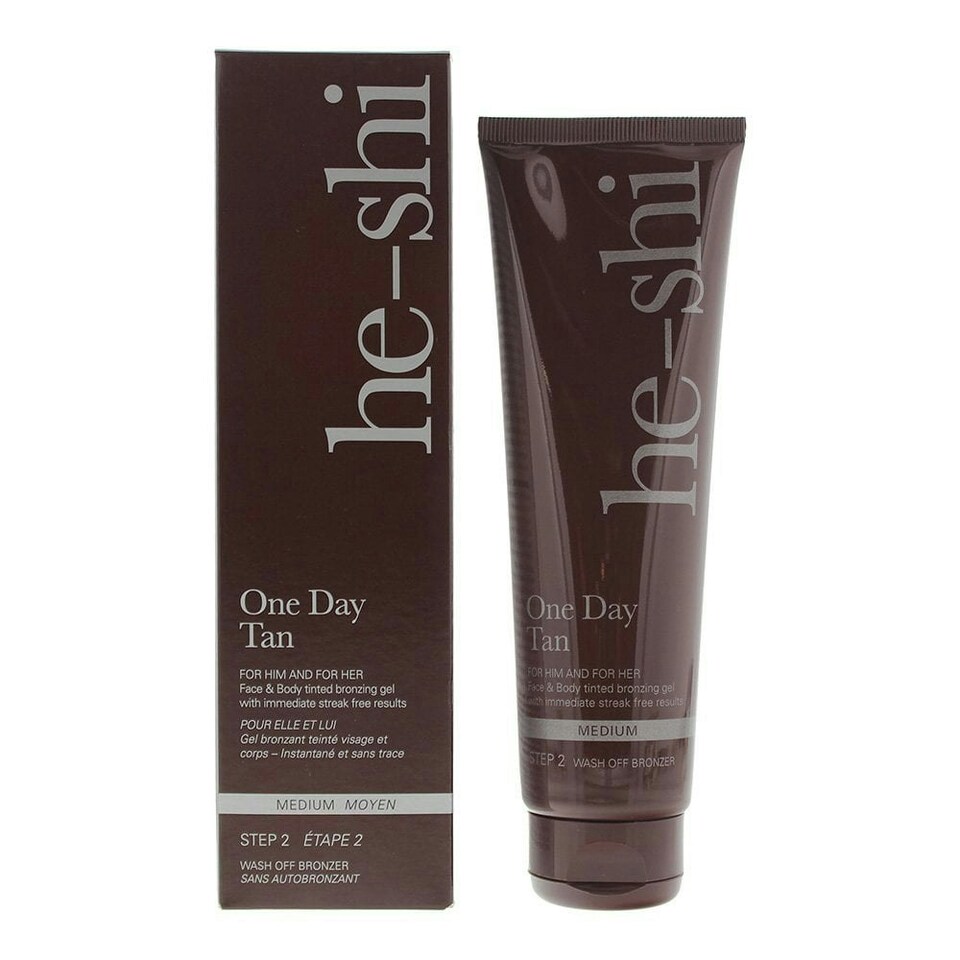 image 1 of He-Shi One Day Tan Face and Body Medium Wash Off Bronzer 150ml N/A