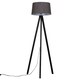 image 1 of ValueLights Barbro Black Tripod Floor Lamp Grey Doretta Shade & Bulb | Grey