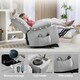 image 4 of HOMCOM Power Lift Recliner Chair with Vibration Massage and Heat, Electric Lift Chair for Elderly, Overstuffed Fabric Riser and Reclining Armchair with USB Ports, Cup Holders, Light Grey