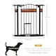 image 7 of PawHut Dog Gate Pet Safety Gate W/ Cat Door Auto Close Pine Decor 74-80 cm Wide