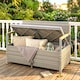 image 7 of Outsunny 170 L Rattan Garden Storage Bench with Cushion, Light Grey
