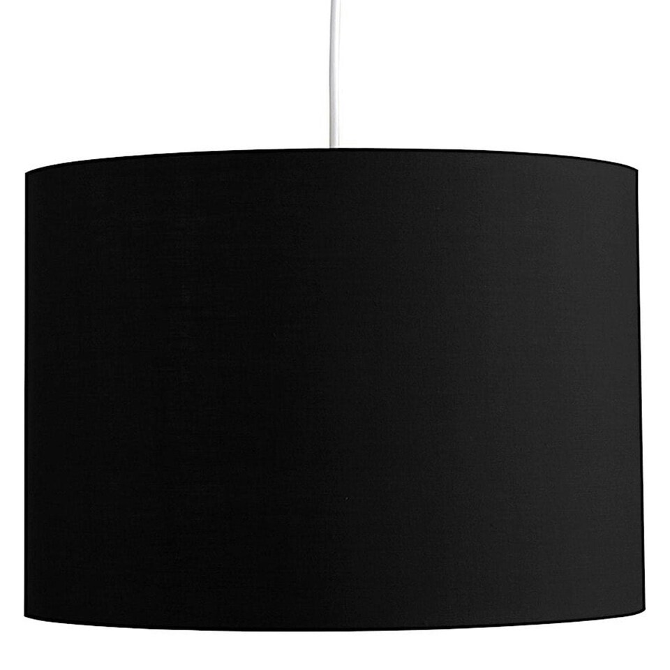 image 1 of CGC LUPO Luxury Black & Inner Gold Cotton Round Easy Fit Lamp Shade Black