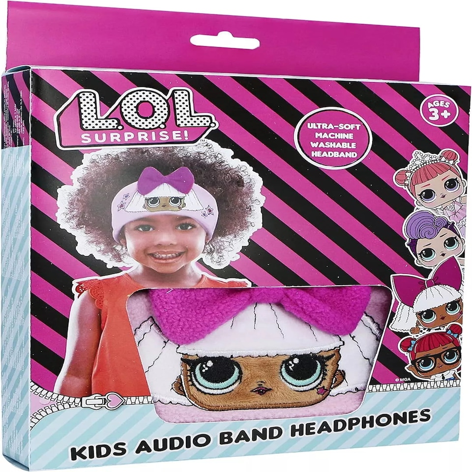 image 1 of L.O.L Surprise! Kid's Fleece Audio Band Washable Wired Headphones | Pink