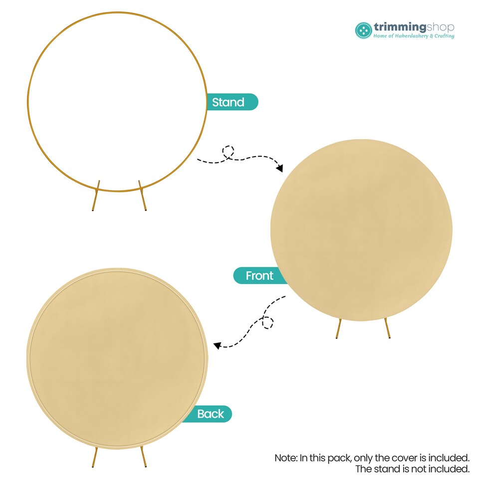 image 1 of 160GSM Champagne Round Arch Backdrop Cover - 200cm