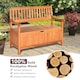 image 6 of COSTWAY Multifunctional Patio Storage Bench W/ Liner Brown