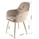 image 3 of MUSE Pair of Chairs Upholstered in Velvet Fabric with Gold Legs - Taupe Brown | Taupe
