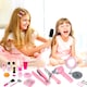 image 3 of 35-Piece Pretend Makeup & Hairdressing Set for Girls - Beauty Salon Role Play Kit with Toy Hairdryer, Mirror & Makeup - Portable Bag Included