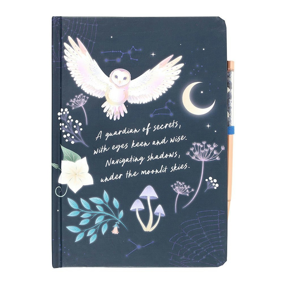 image 1 of Something Different Night Owl Sodalite Diary And Pen - Navy/Gold - One Size