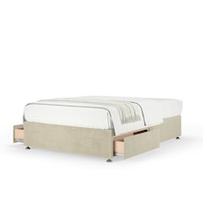 Signature Platinum 2000 Pocket Sprung Cream Naples Velvet 2 Drawer Divan Set Single