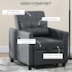 image 3 of HOMCOM Pull Out Chair Bed, Sleeper Chair with Pillow, Side Pockets, Grey