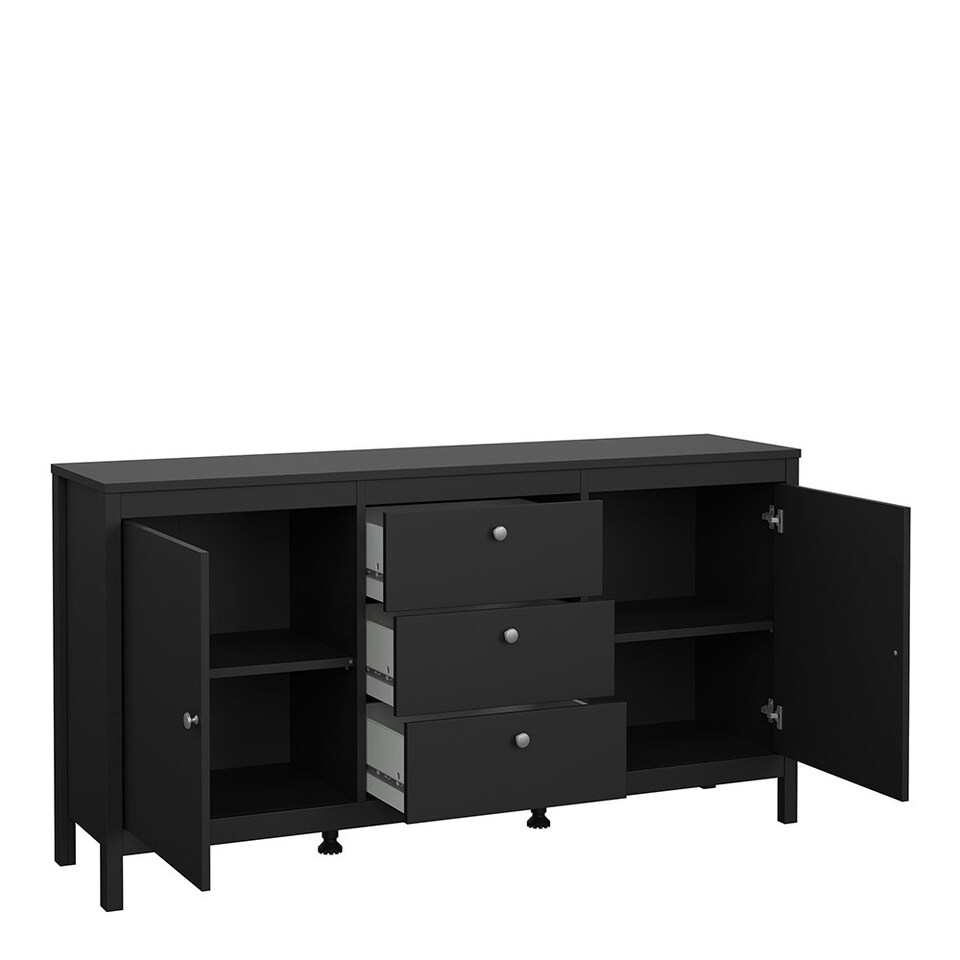 image 1 of Madrid Sideboard 2 Doors 3 Drawers in Matt Black