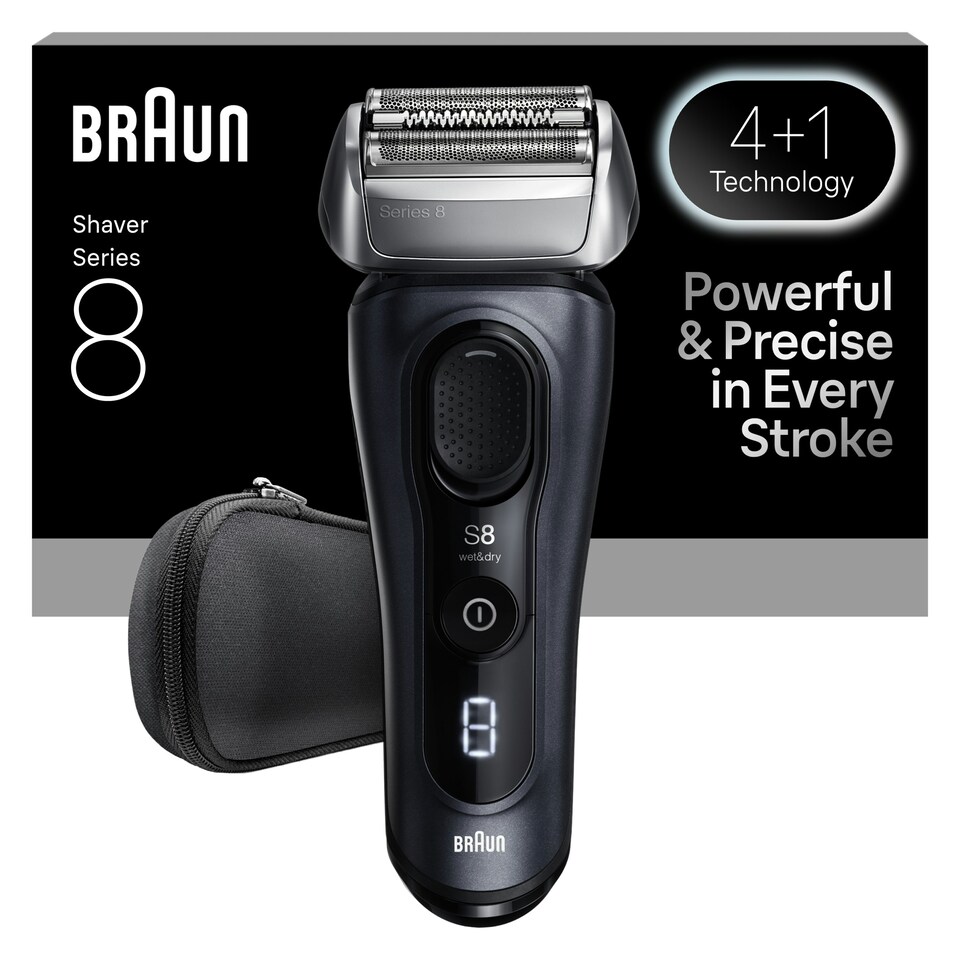 image 1 of Braun Series 8 Electric Shaver, SensoAdapt, 60 min, 8603S, Grey