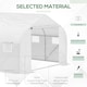 image 3 of Outsunny Walk-In Polytunnel Greenhouse w/ Roll Up Door Windows, 3.5x3x2 m White