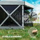 image 6 of Outsunny 3 x 3(m) Hexagon Pop Up Gazebo with 5 Sides, Netting, Light Grey