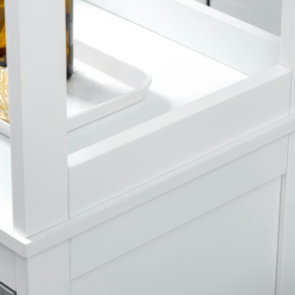 image 1 of kleankin Bathroom Tall Storage Cabinet Organizer Tower w/ Door Shelves White