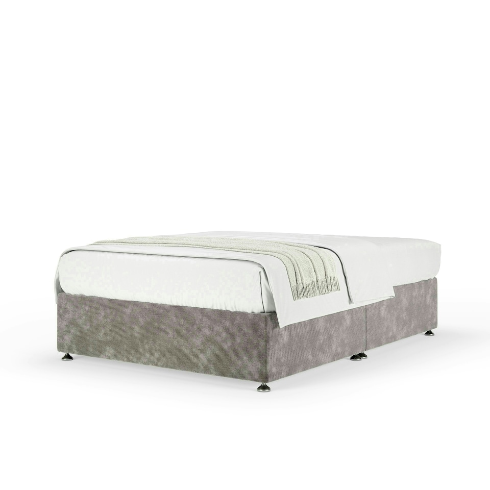image 1 of Neptune Spring Silver Chenille Divan Set Small Double