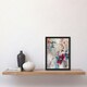 image 2 of Hummingbird Zinnia Flower Blooms Oil Living Room Black Framed Wall Art Print A4