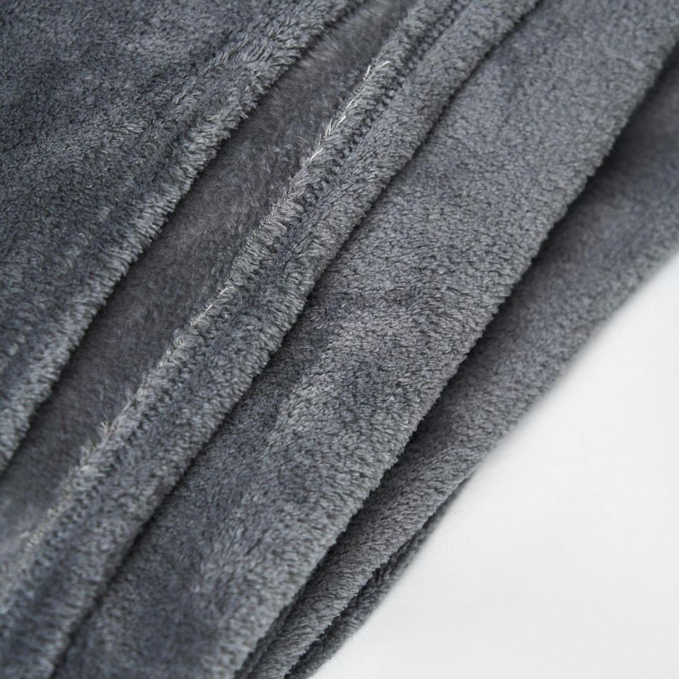 image 1 of BHS Microfleece Throw, Charcoal Grey | Charcoal