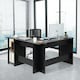 image 5 of COSTWAY L-Shaped Corner Computer Desk Writing Desk Workstation Black