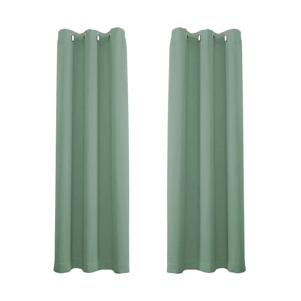 image 1 of Duck Egg Eyelet Curtains - Thermal Blackout Curtains - 46" x 63" Drop - 2 Panel