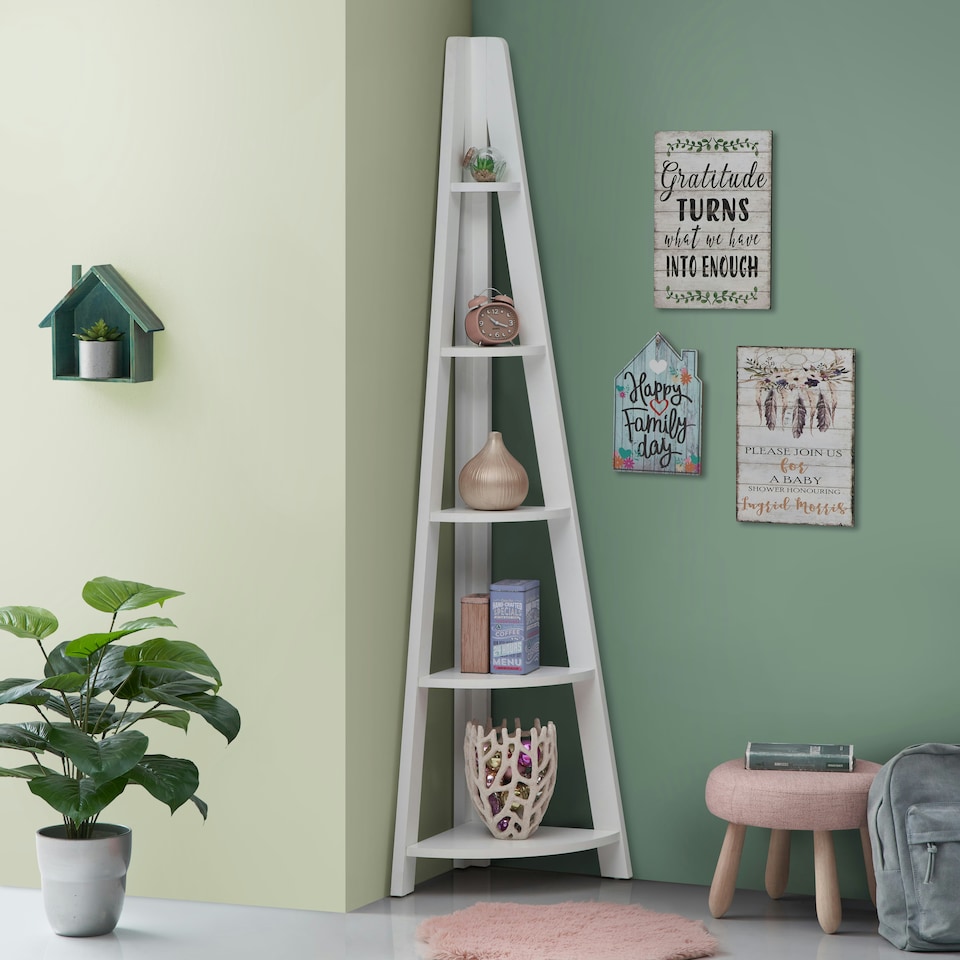 image 1 of Corner Ladder Bookcase