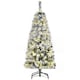 image 1 of HOMCOM 4FT Prelit Snow Flocked Christmas Tree w/ Light, Xmas Decoration Green