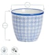 image 3 of Nicola Spring Hand Printed Plant Pot with Saucer - 22cm - Navy Blue