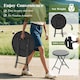 image 7 of COSTWAY Folding Glass Table Portable Patio Coffee Table Black