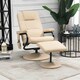 image 2 of HOMCOM Massage Recliner Chair Cushioned Ottoman 10 Point Vibration Cream