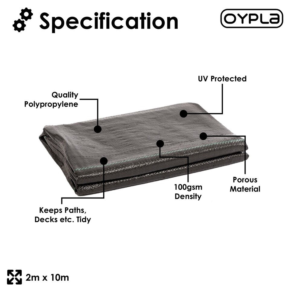 image 1 of 2m x 10m Heavy Duty Weed Control Ground Cover Membrane Sheet