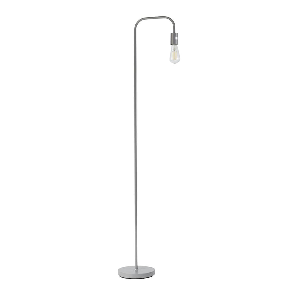image 1 of Leroy - Grey 151cm Exposed Bulb Floor Lamp Grey