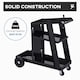 image 6 of DURHAND Three-Tier Welding Cart Welder Trolley for Gas Bottles w/ Wheels, Black